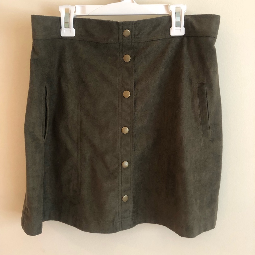 Suede A-line Skirt